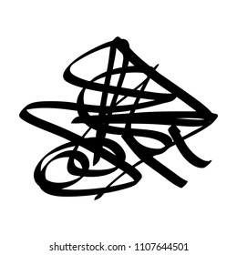 Black marker random irregular intersecting lines. Vector art.