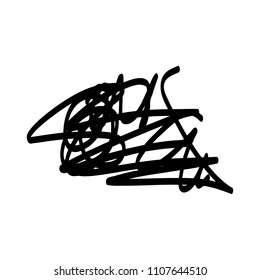 Black marker random irregular intersecting lines. Vector art.
