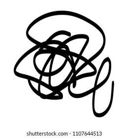 Black marker random irregular intersecting lines. Vector art.