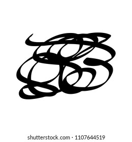 Black marker random irregular intersecting lines. Vector art.