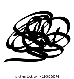 Black marker random irregular intersecting lines. Vector art.