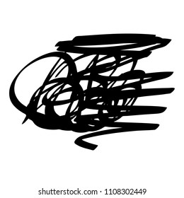 Black marker random irregular intersecting lines. Vector art.