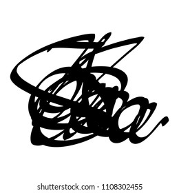Black marker random irregular intersecting lines. Vector art.