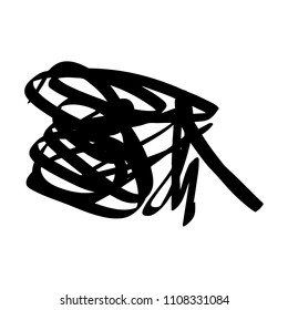 Black marker random irregular intersecting lines. Vector art.