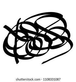 Black marker random irregular intersecting lines. Vector art.