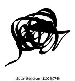 Black marker random irregular intersecting lines. Vector art.