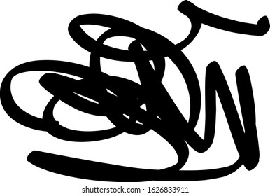 Black marker random irregular intersecting lines. Vector art.