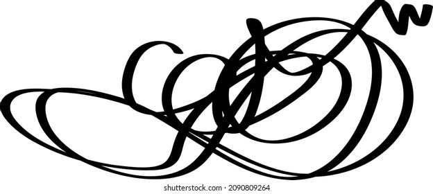 Black marker random irregular intersecting lines. Vector art.