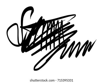 Black marker random irregular intersecting lines. Vector art.
