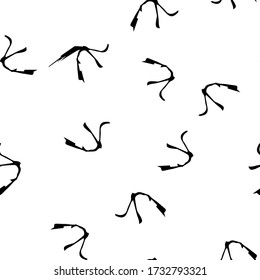 Black Marker Vector Style Geometric Repeating Illustration. Cute Random Shape White Stripes Design. Trendy Minimal Retro Print. Monochrome Crayon