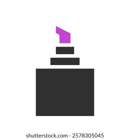 Black marker with violet tip minimal style icon