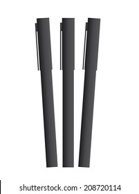black markers vector illustration artist black pen