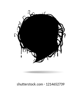 Black marketing banners for sale vector collection. Advertising banners with circle shape borders, frames, brush stroke background. Sale label, 50 percent off special offer tags, advert signs design.
