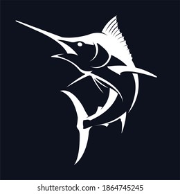 Black Marlin Fishing Logo,  nice to use as your marlin fishing activity