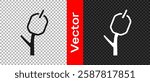 Black Marshmallow on stick icon isolated on transparent background.  Vector