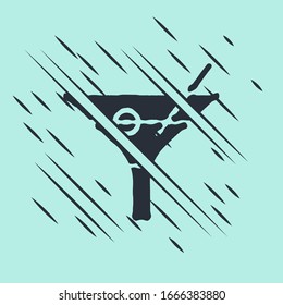 Black Martini glass icon isolated on green background. Cocktail icon. Wine glass icon. Glitch style. Vector Illustration