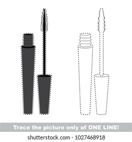 Black Mascara to be traced only of one line, the tracing educational game to preschool kids with easy game level, the colorful and colorless version.