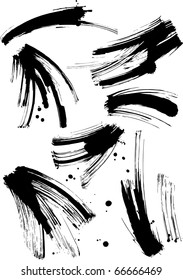 Black Mascara Brush Strokes Set