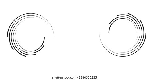 Black mascara circular texture, brush stroke isolated on white background