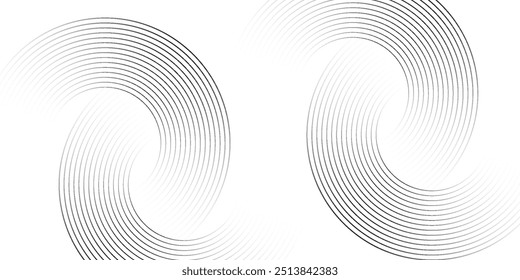 Textura circular de rímel negro, trazo de pincel aislado sobre fondo blanco	