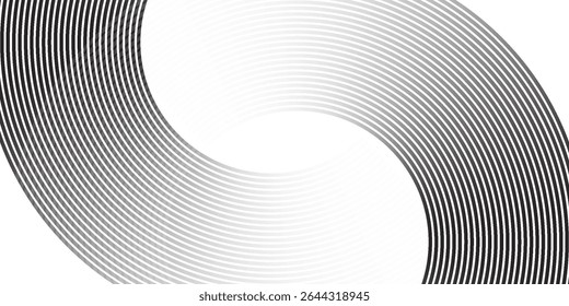 Black mascara circular texture, brush stroke isolated on white background. vector eps10