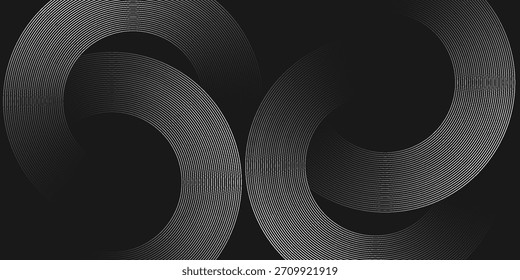 Textura circular de rímel preto, traçado de pincel isolado no fundo branco. eps10 vetor
