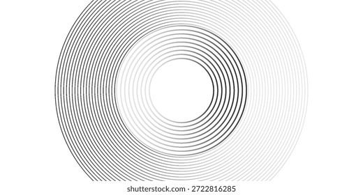 Black mascara circular texture, brush stroke isolated on white background. vector eps10