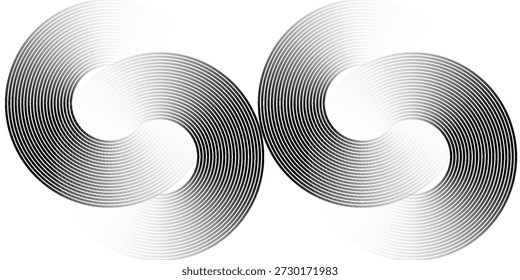 Black mascara circular texture, brush stroke isolated on white background