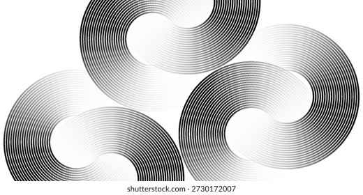 Black mascara circular texture, brush stroke isolated on white background