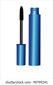black mascara for eyes isolated on the white background