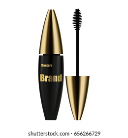 Black mascara with a gold cap and brush