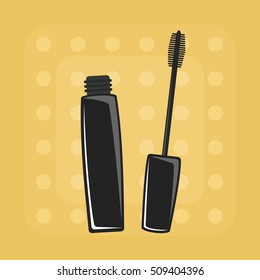 Black mascara on bright background.