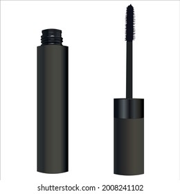 Black mascara on white background
