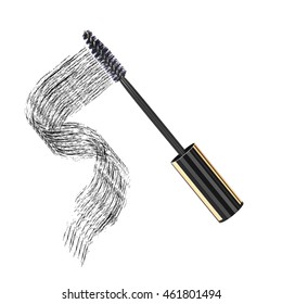  Black mascara on white background, vector