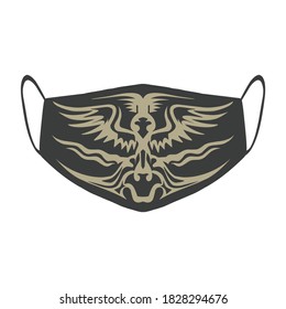 Black mask with ornament (corona mask)