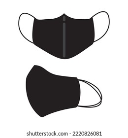 black mask for protection vector logo icon
