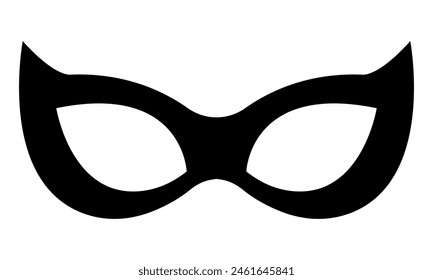 Black mask silhouette isolated on white background
