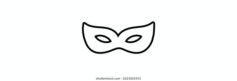 Black mask vector icon collection. eye mask silhouette hidden person face. Simple design incognito party masque shape template illustration.