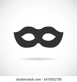 Black mask vector icon. Simple robber silhouette isolated on white background
