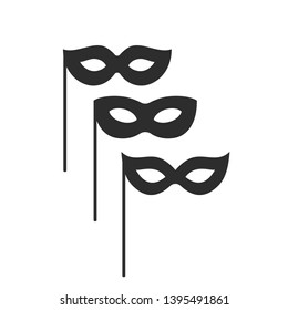 Black mask vector icons set on white background