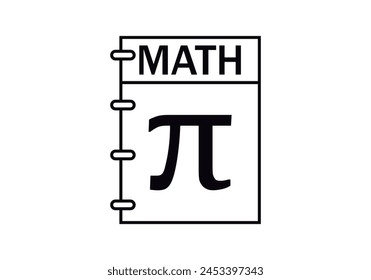 Black math notebook icon on white background.