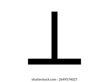 Ícone matemático preto da perpendicular