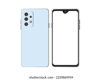 Smartphone mate negro.Rayos planos ,Colección de pantalla en blanco para smartphone aislada con ruta de recorte en fondo blanco