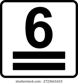 Un icono de símbolo de apilamiento de cartón máximo negro que muestra cajas de cartón apiladas con un indicador de límite. Representa las instrucciones de manejo del empaque, la seguridad del almacenamiento y las restricciones de carga. Diseño plano simple, aislado en el fondo blanco. Vector editable adecuado para etiquetas, envío, logística, señalización de almacén y uso de impresión.