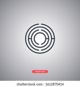 Black maze icon in lines style isolated on gray background. Minimalistic modern style. Vector illustration.