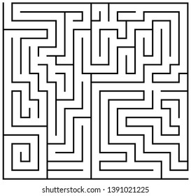 Black maze. Vector labyrinth illustration. Game for children.