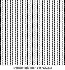 Black meandering stripes on white background. Decorative pattern. Tile. Textile print. Paper. Vector illustration.