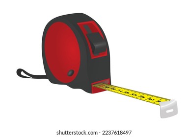 Black measure tape. vector illustration