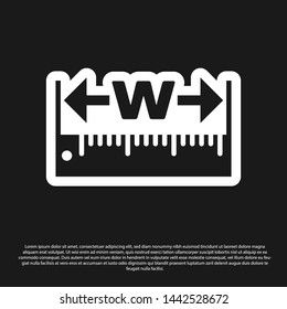 Black The measuring height and length icon isolated on black background. Ruler, straightedge, scale symbol.  Vector Illustration