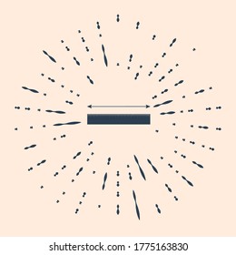 Black The measuring height and length icon isolated on beige background. Ruler, straightedge, scale symbol. Abstract circle random dots. Vector Illustration